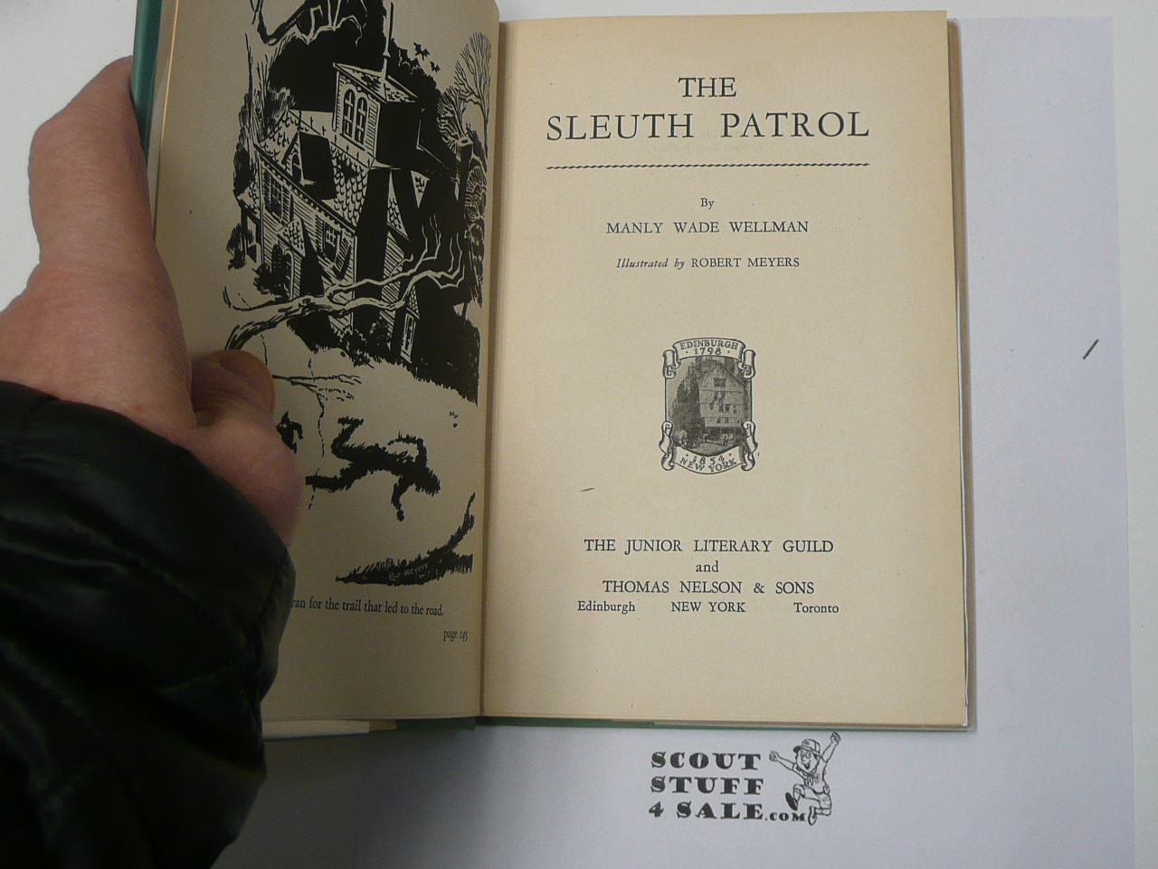 The Sleuth Patrol, By Manly Wade Wellman, 1947 First Printing, Hardbound with Dust Jacket, Boy Scout Story Book