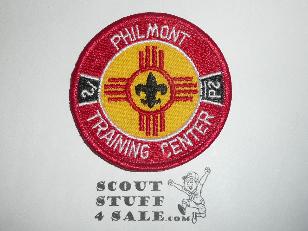 Philmont Scout Ranch, Training Center Patch, Yellow Background, black behind brands