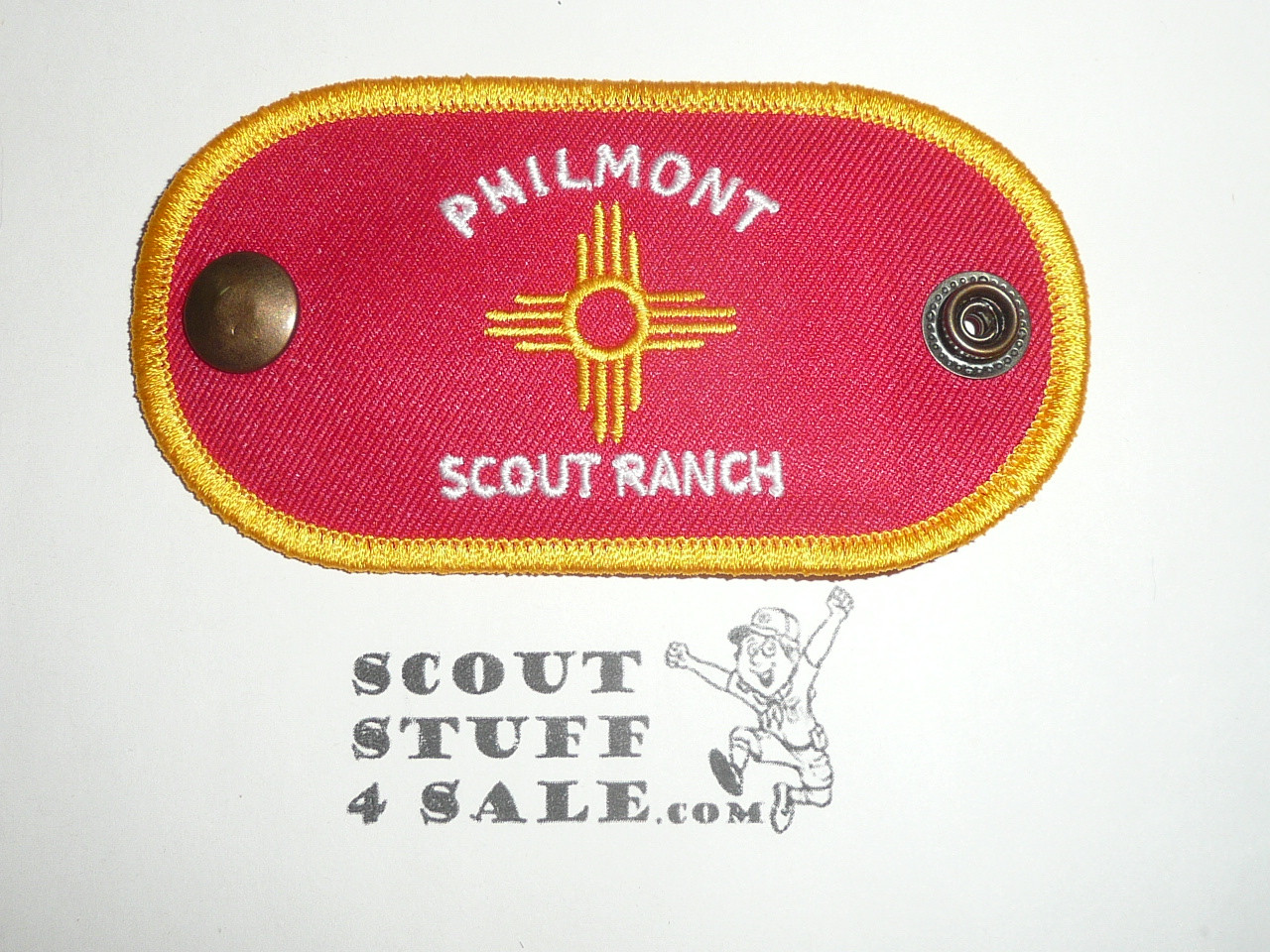 Philmont Scout Ranch, Embroidered Snap Neckerchief Slide, NM Logo