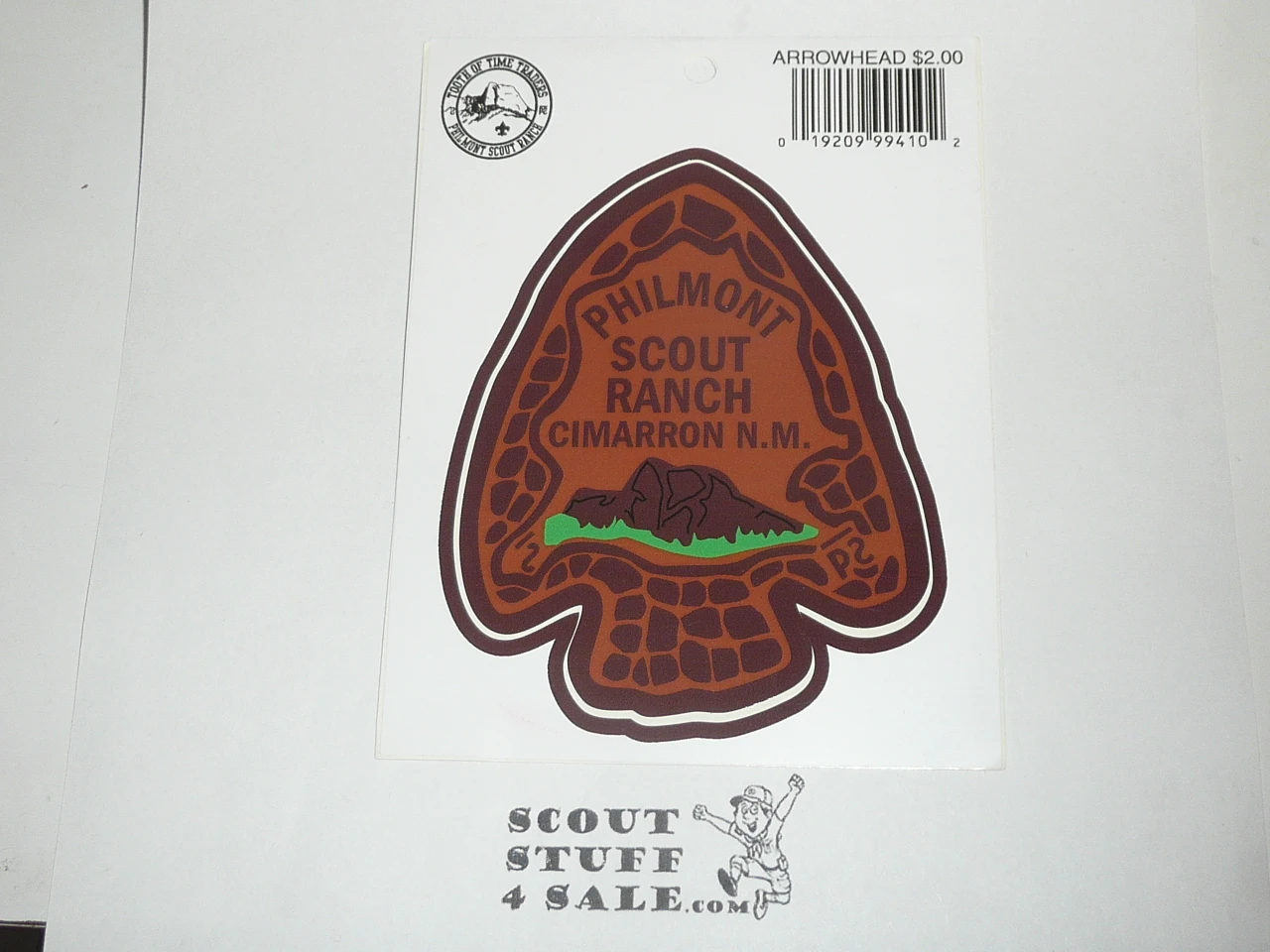Philmont Scout Ranch, Large Arrowhead Sticker, Tooth of Time Traders