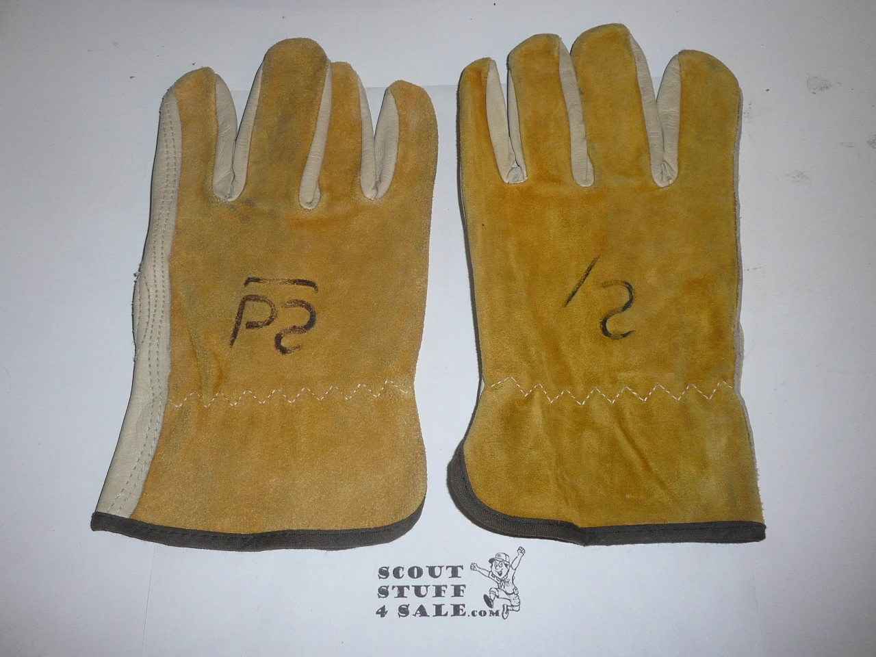 Philmont Scout Ranch, Leather/suede Work Gloves with Philmont Brands