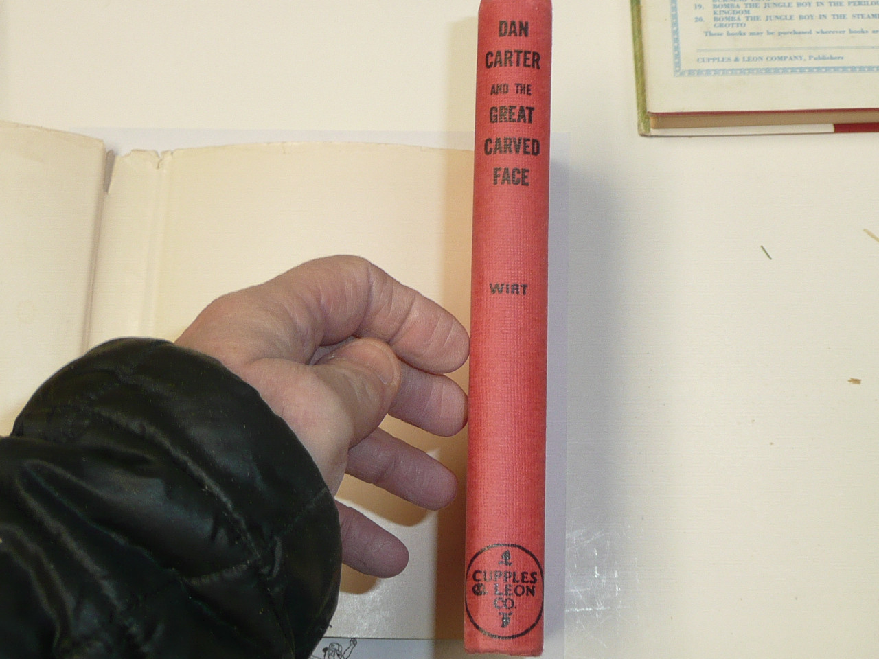 Dan Carter and the Great Carved Face, By Mildred A. Wirt, 1952, Hardbound with Dust Jacket, Boy Scout Story Book