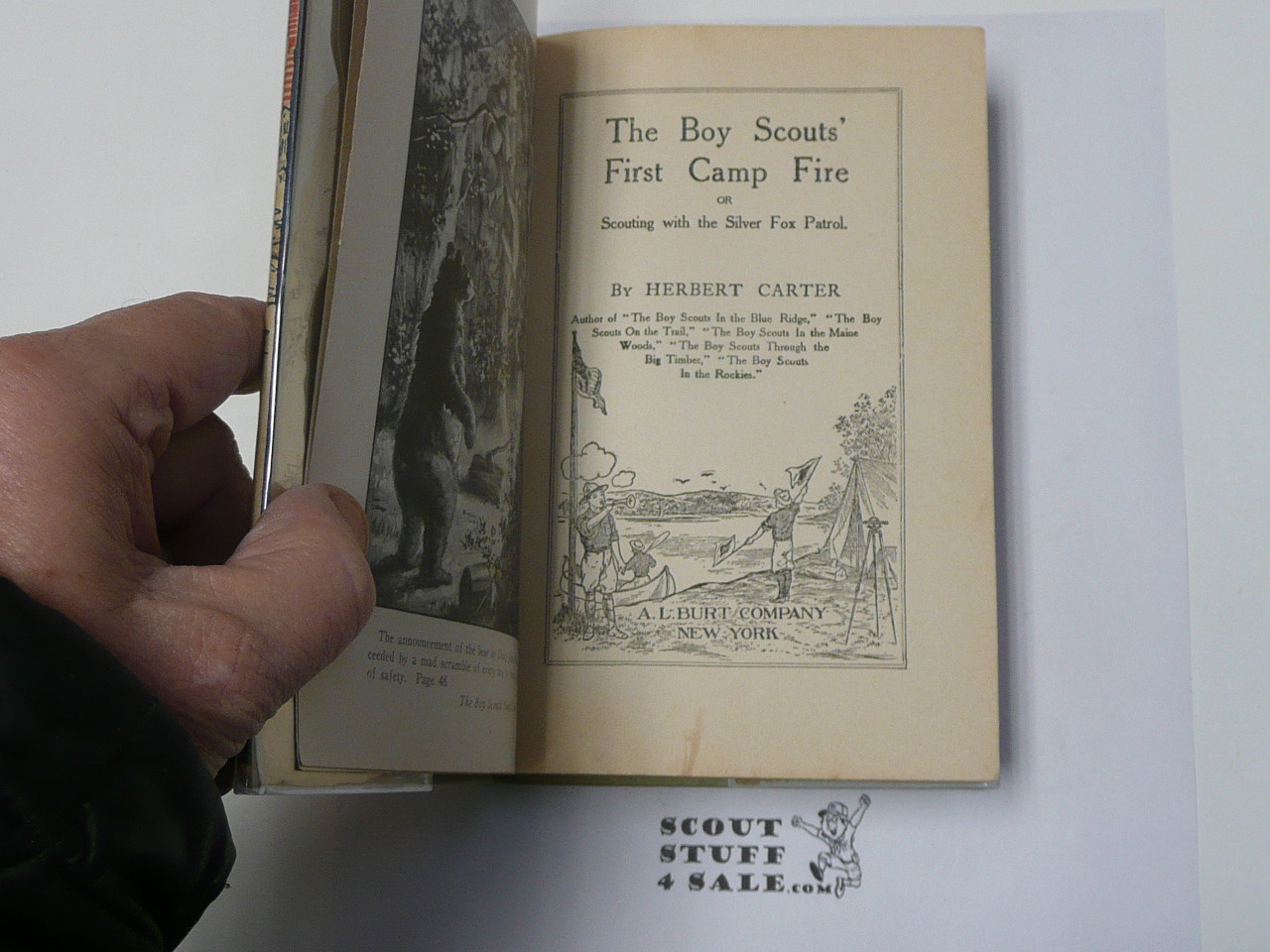 The Boy Scouts' First Campfire, By Herbert Carter, 1913 First Edition, Hardbound with Dust Jacket, Boy Scout Story Book #2
