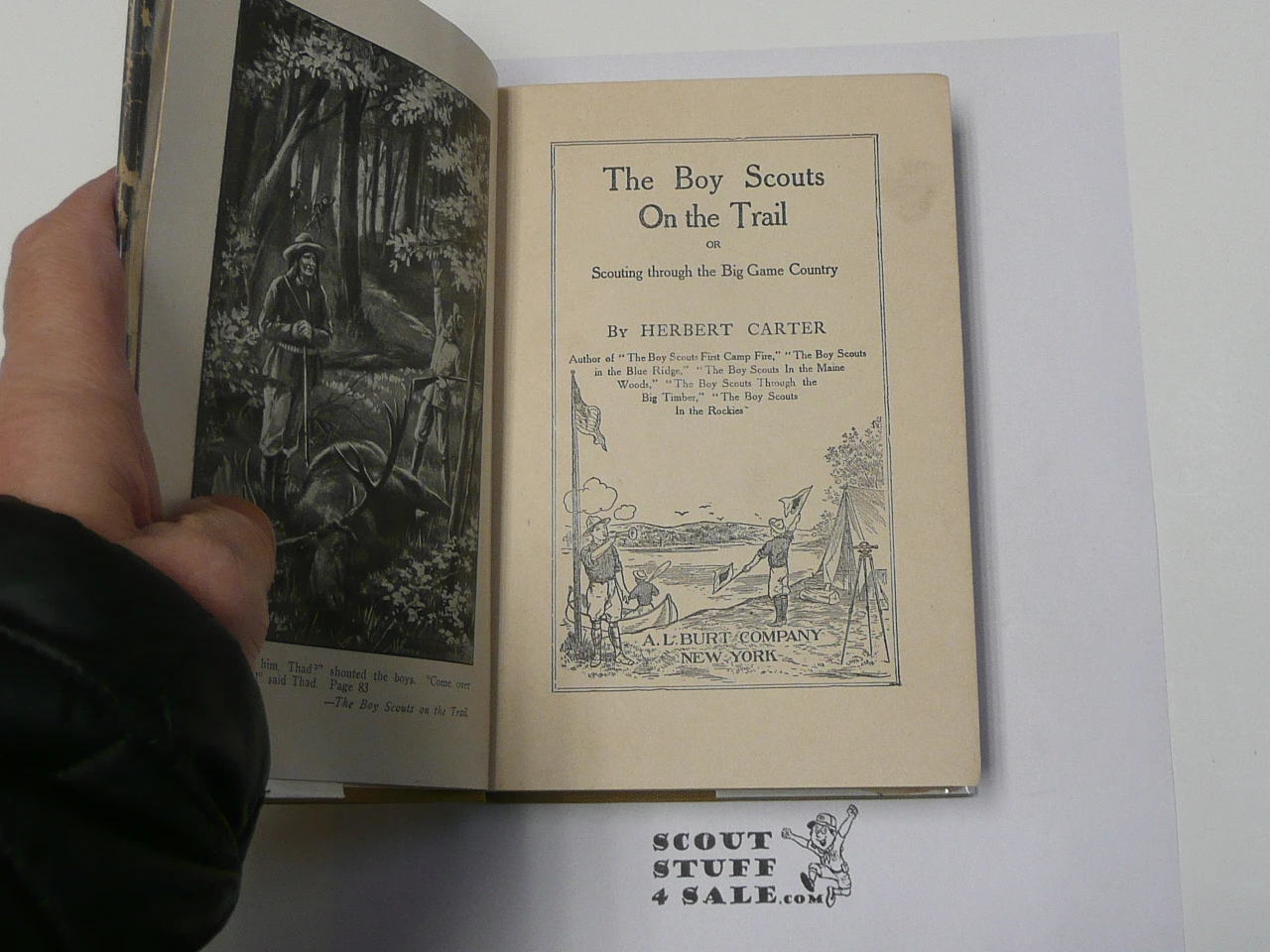 The Boy Scouts on the Trail, By Herbert Carter, 1913 First Edition, Hardbound with Dust Jacket, Boy Scout Story Book #2