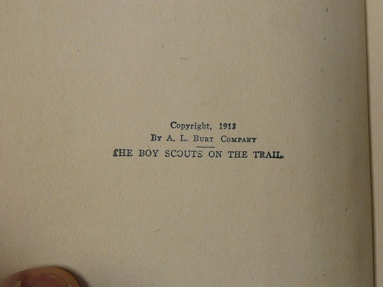 The Boy Scouts on the Trail, By Herbert Carter, 1913 First Edition, Hardbound with Dust Jacket, Boy Scout Story Book #2
