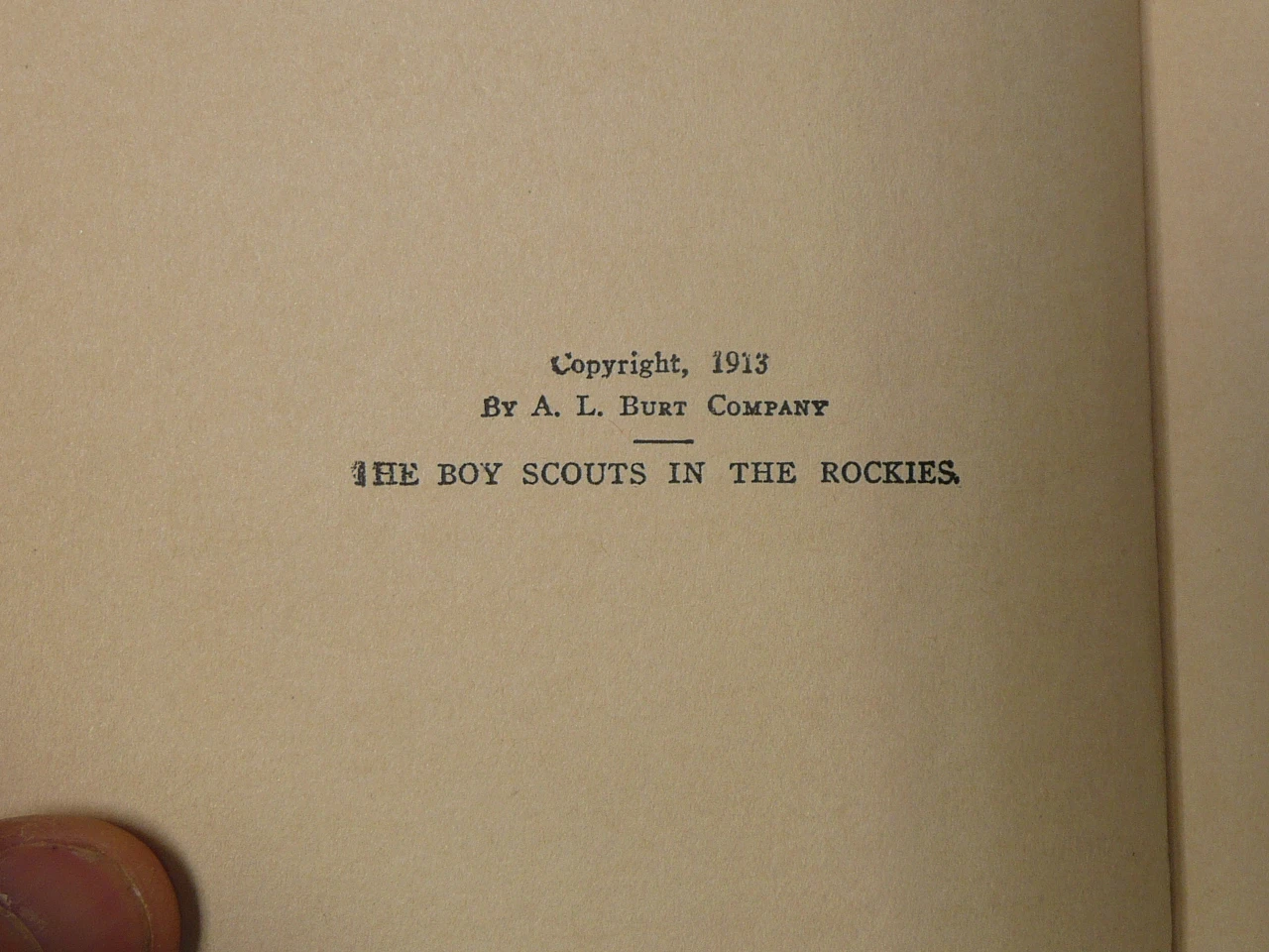 The Boy Scouts in the Rockies, By Herbert Carter, 1913 First Edition, Hardbound, Boy Scout Story Book