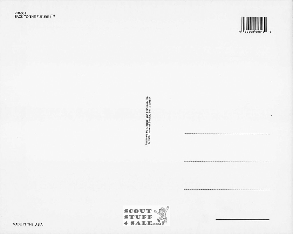 Back to the Future II Michael J. Fox Postcard by Classico SF #220-081, 8x10"