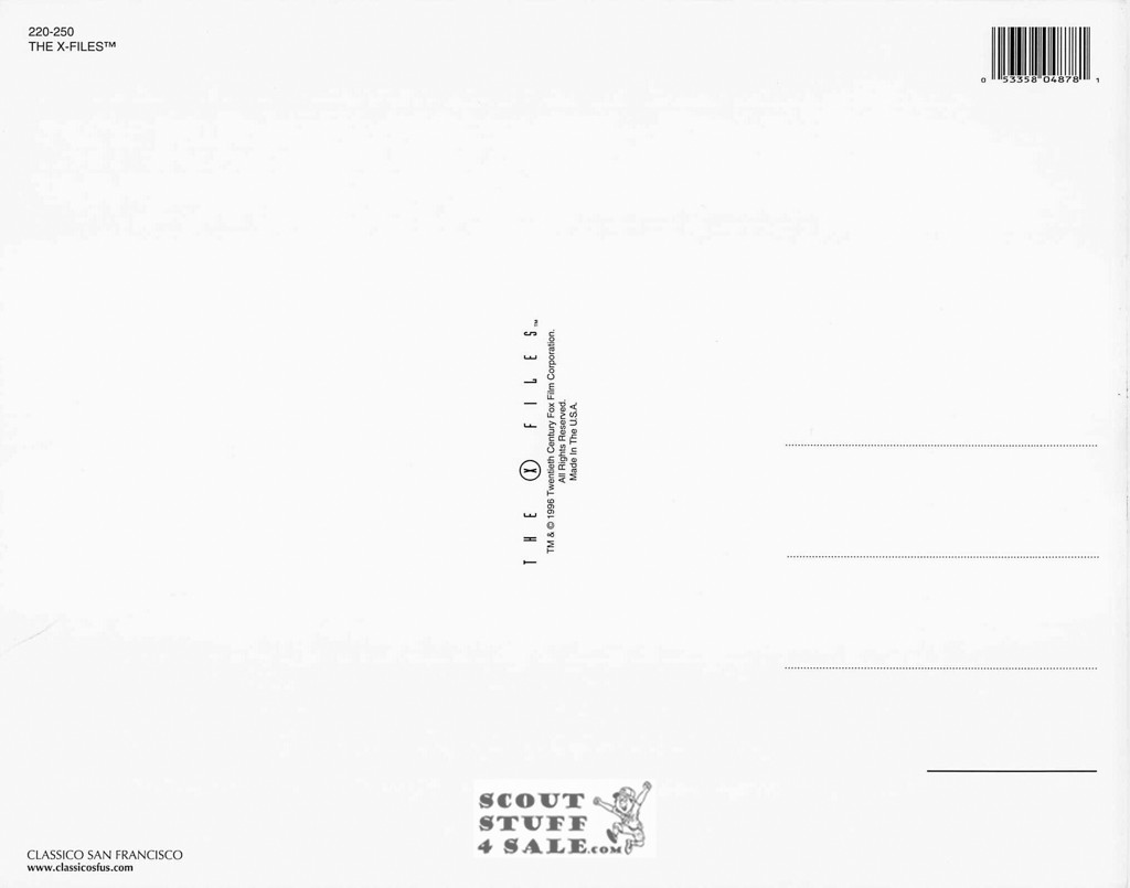 The X Files Postcard by Classico SF #220-250, 8x10"
