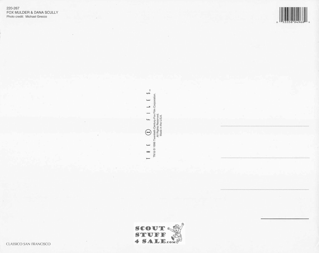 The X Files Postcard by Classico SF #220-267, 8x10"