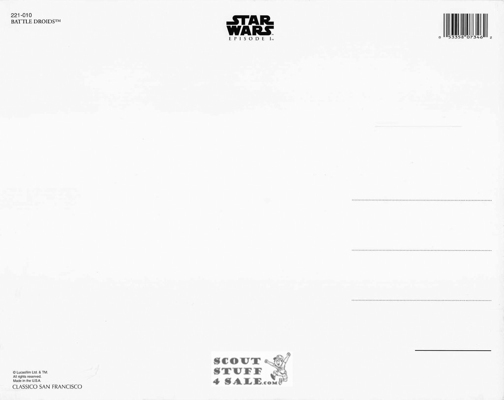 Star Wars Episode 1 Postcard, Battle Droids, by Classico SF #221-010, 8x10"