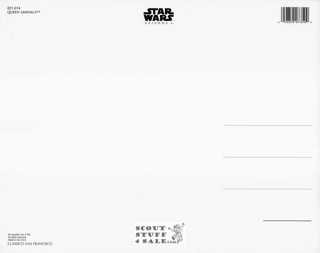 Star Wars Episode 1 Postcard, Queen Amidala, by Classico SF #221-014, 8x10"