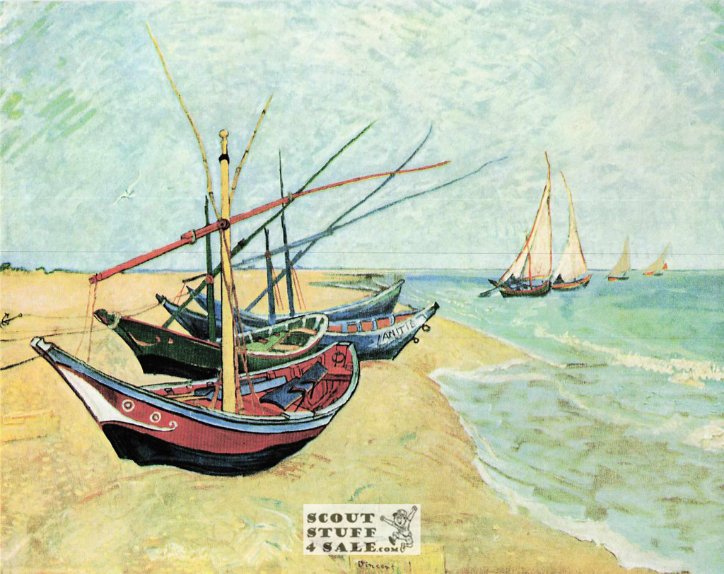 Fishing Boats on the Beach at Saintes-Maries by Vincent Van Gogh Painting Postcard by Classico SF #227-003, 8x10"