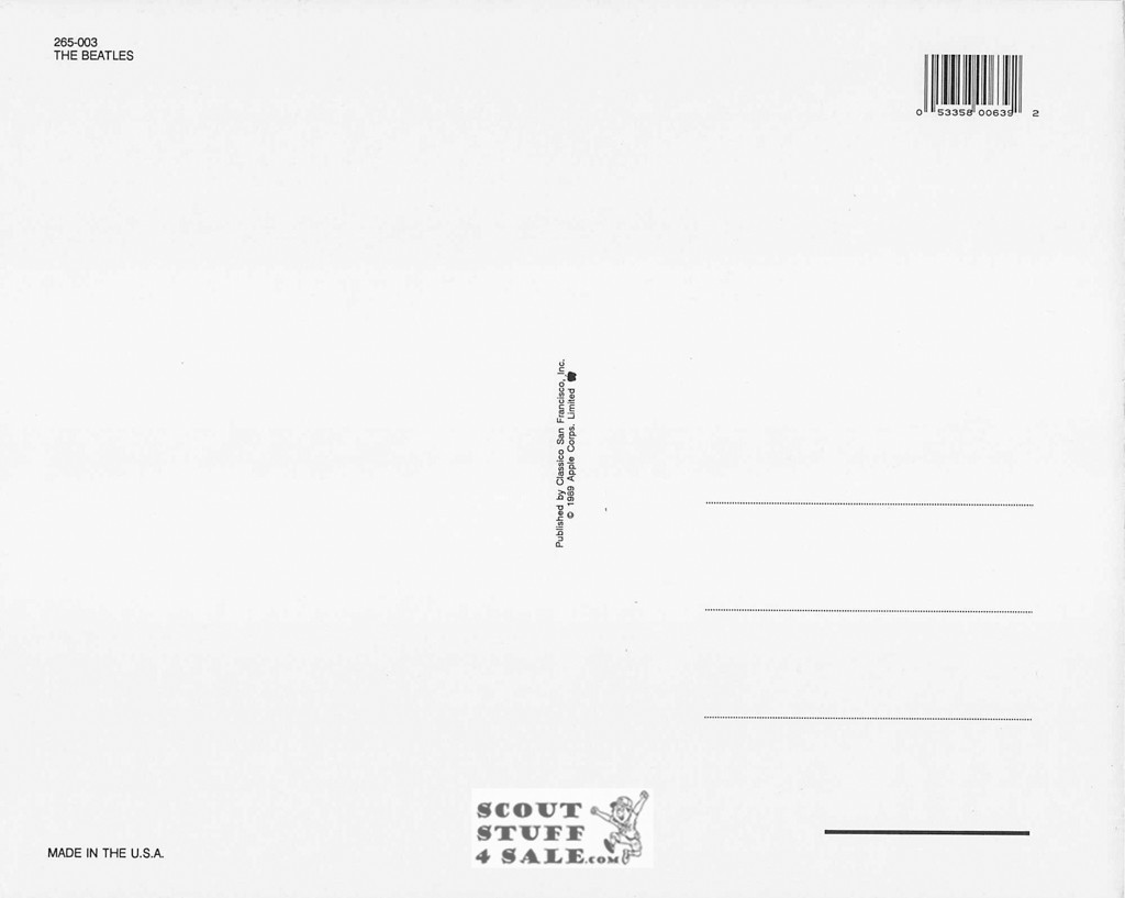 The Beatles Postcard by Classico SF #265-003, 8x10"