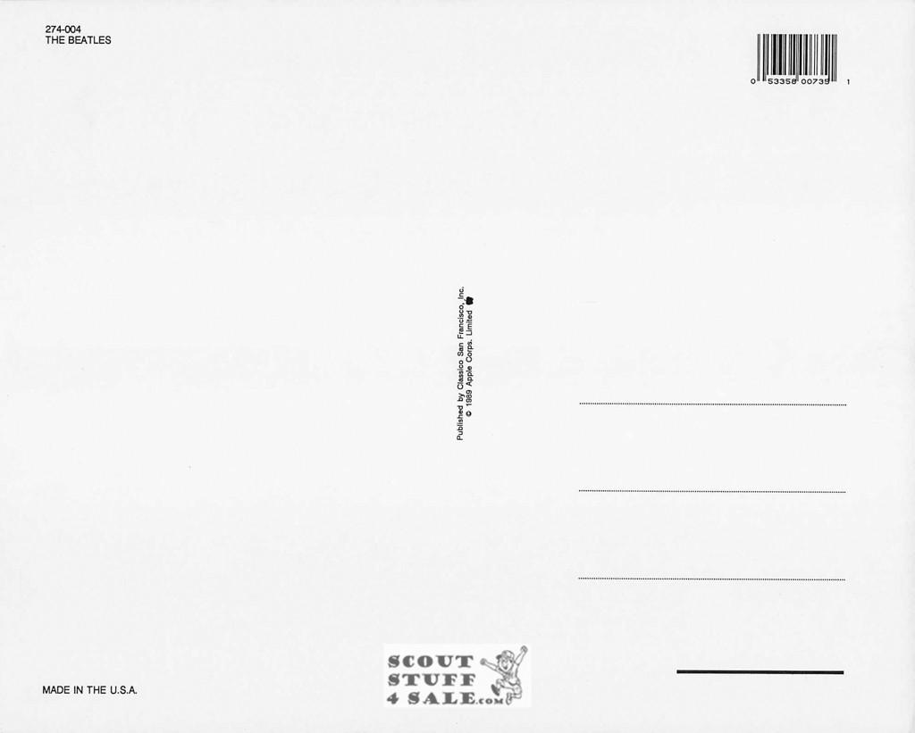 The Beatles Postcard by Classico SF #274-004, 8x10"
