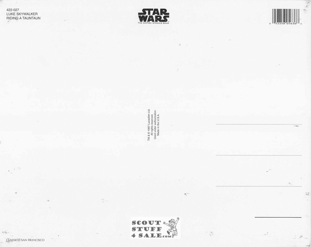 Star Wars Postcard, Luke Skywalker, by Classico SF #422-027, 8x10"