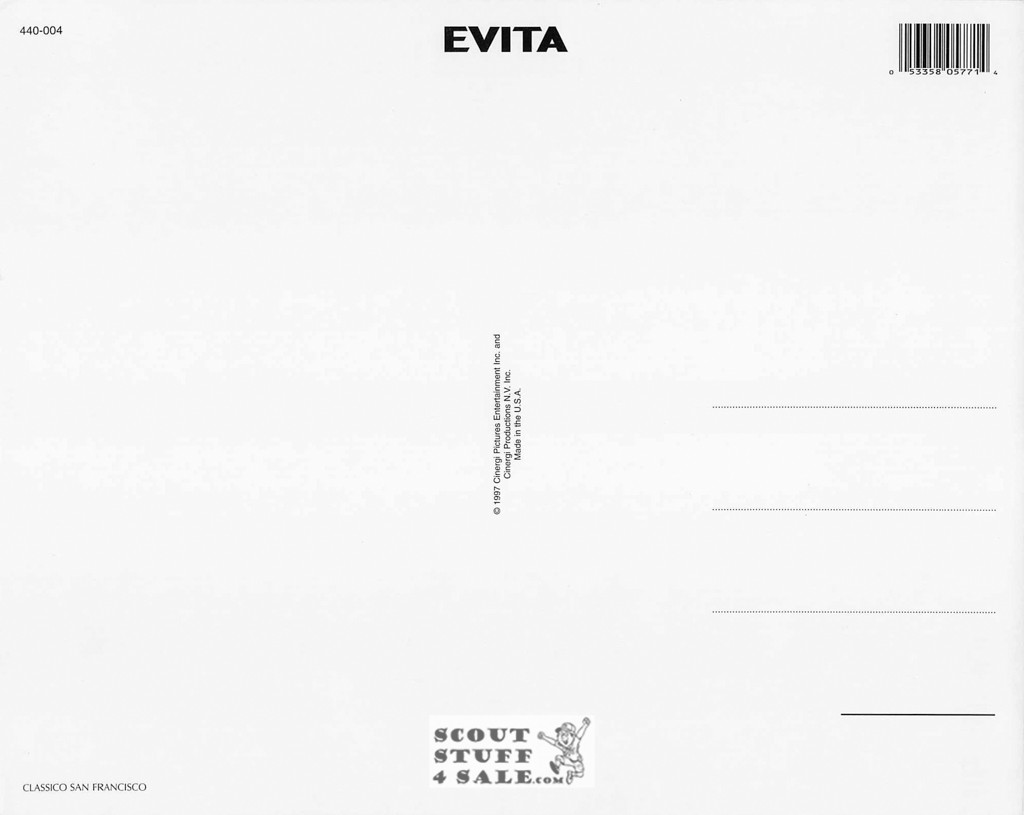 Evita Postcard, Antonio Banderas, by Classico SF #440-004, 8x10"