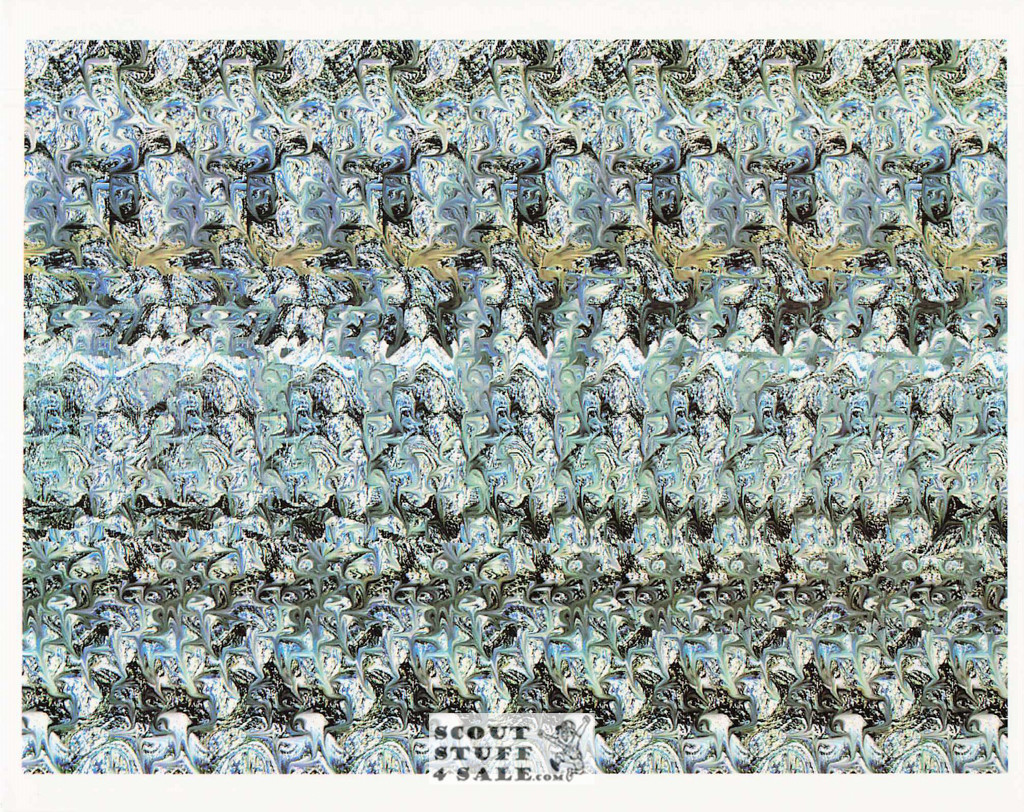 Hot Rod Magic Eye 3D Optical Illusion Postcard, Classico SF #528-015, 8x10"