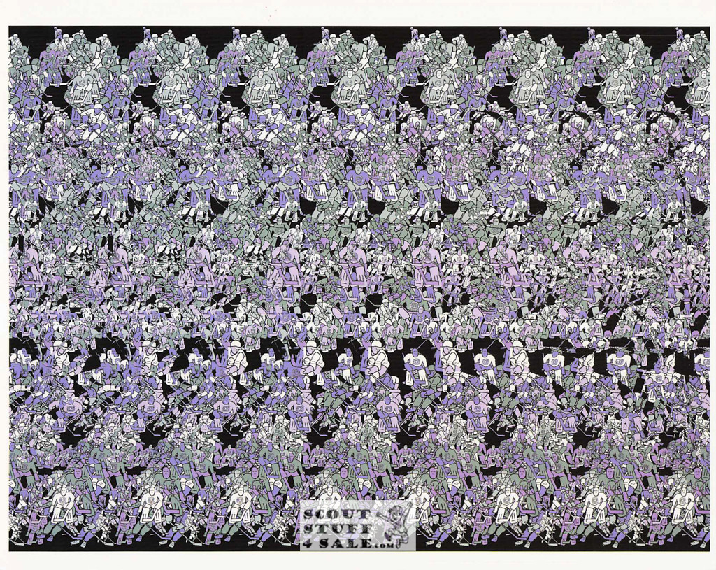 Hockey Magic Eye 3D Optical Illusion Postcard, Classico SF #528-028, 8x10"