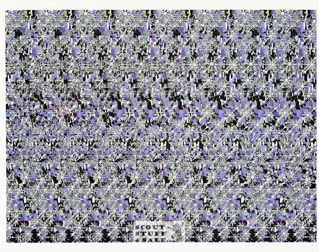 Skiing Magic Eye 3D Optical Illusion Postcard, Classico SF #528-030, 8x10"