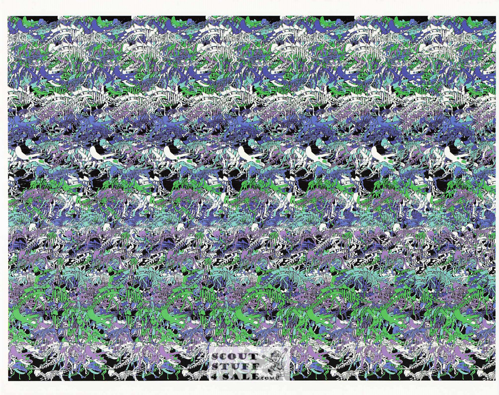 Velociraptor Magic Eye 3D Optical Illusion Postcard, Classico SF #528-035, 8x10"