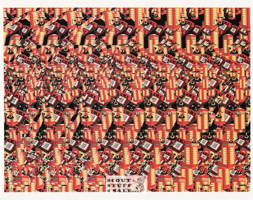 Magic Eye 3D Optical Illusion Postcard, Classico SF #528-039, 8x10"
