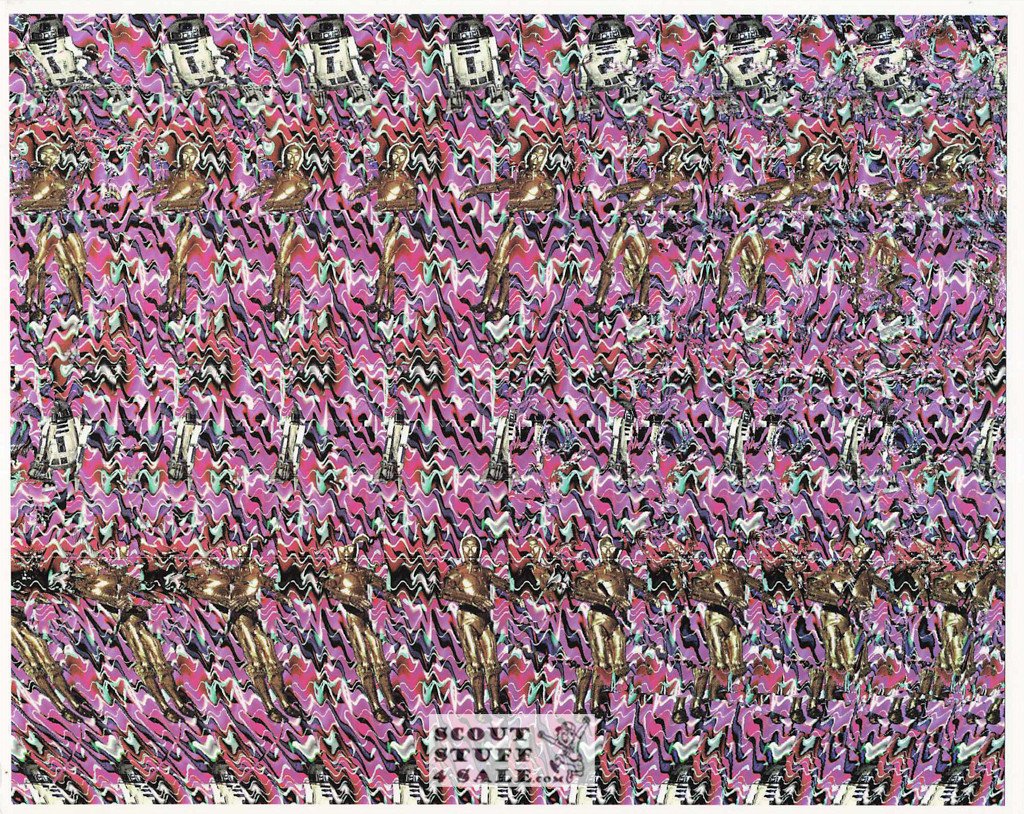 Star Wars Magic Eye 3D Optical Illusion Postcard, Classico SF #528-050, 8x10"