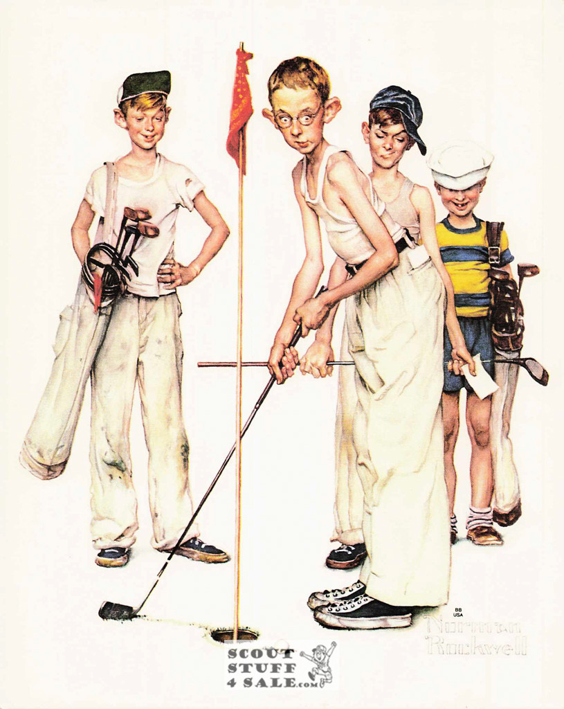 SPORTING BOYS, Norman Rockwell Artwork Postcard, Classico SF #575-004, 8x10"