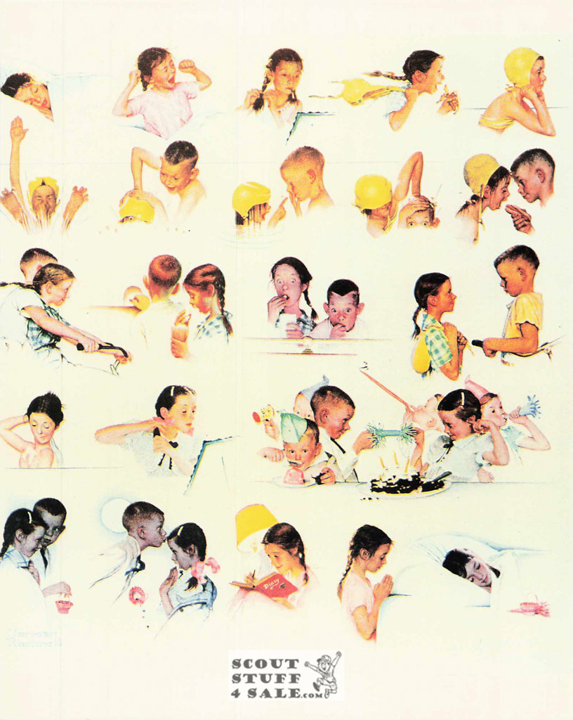 A DAY IN THE LIFE OF A GIRL, Norman Rockwell Artwork Postcard, Classico SF #575-014, 8x10"
