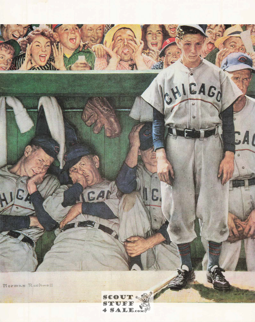 THE DUGOUT, Norman Rockwell Artwork Postcard, Classico SF #575-019, 8x10"