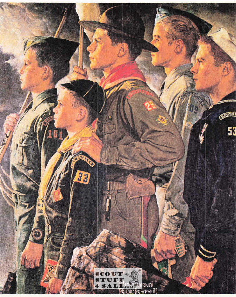 FORWARD AMERICA, Norman Rockwell Boy Scout Postcard, Classico SF #575-031, 8x10"