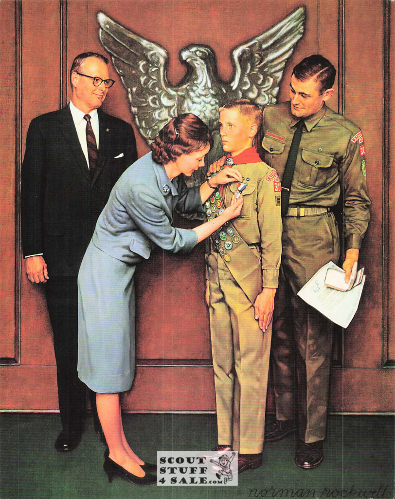 A GREAT MOMENT, Norman Rockwell Boy Scout Postcard, Classico SF #575-046, 8x10"