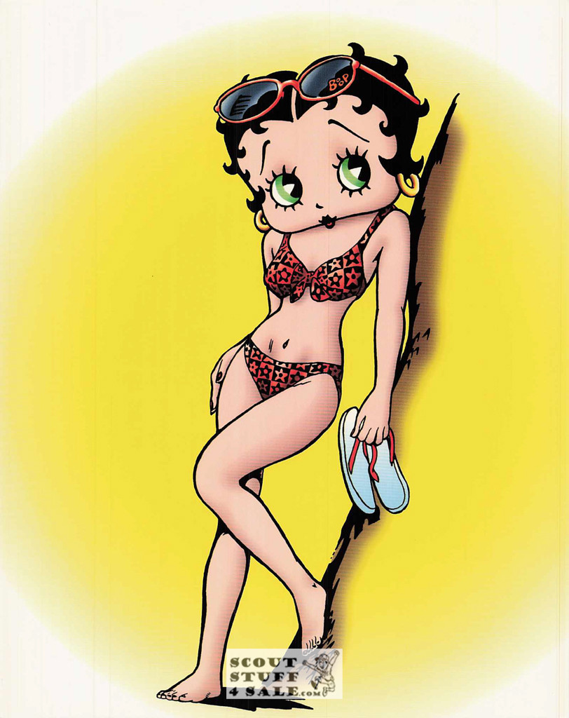 Betty Boop, Sunbathing Boop, Cartoon Postcard by Classico SF #670-010, 8x10"