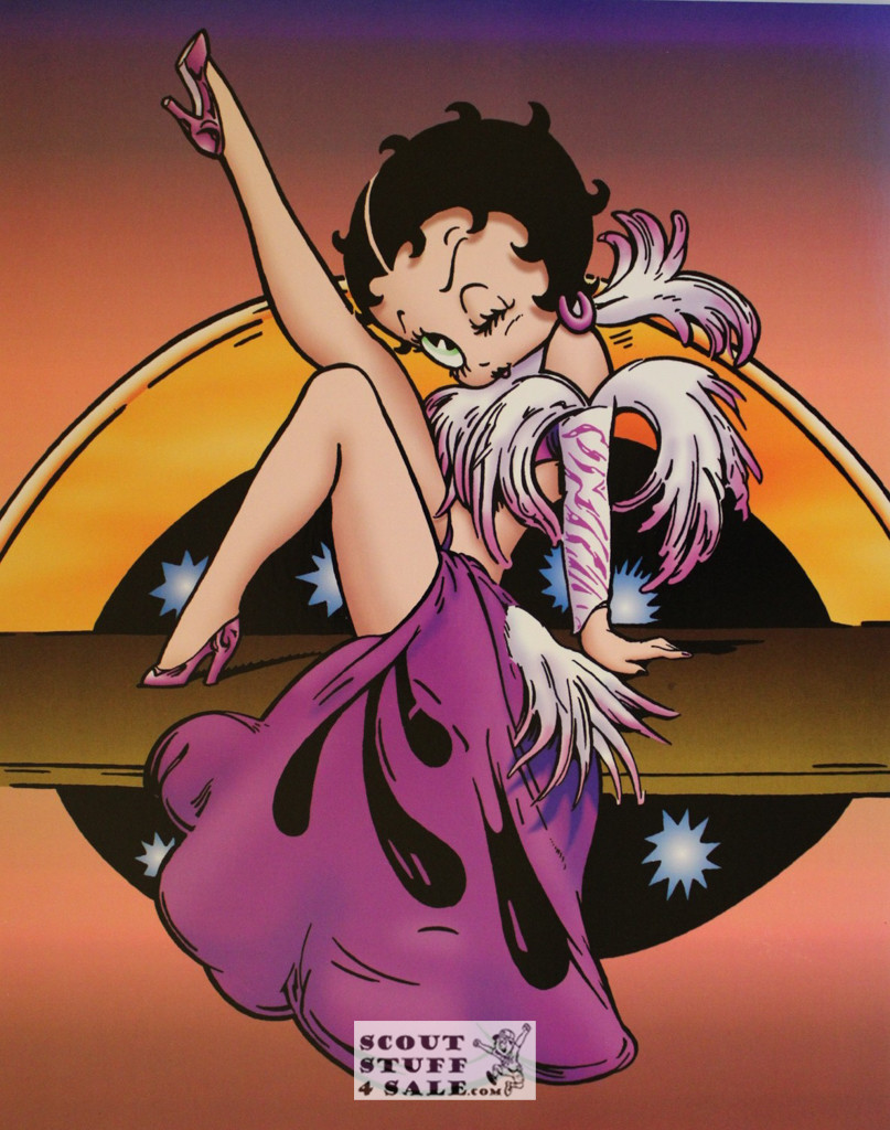 Betty Boop, Boop in Her Boa, Cartoon Poster Postcard by Classico SF #182-096, 11x14"