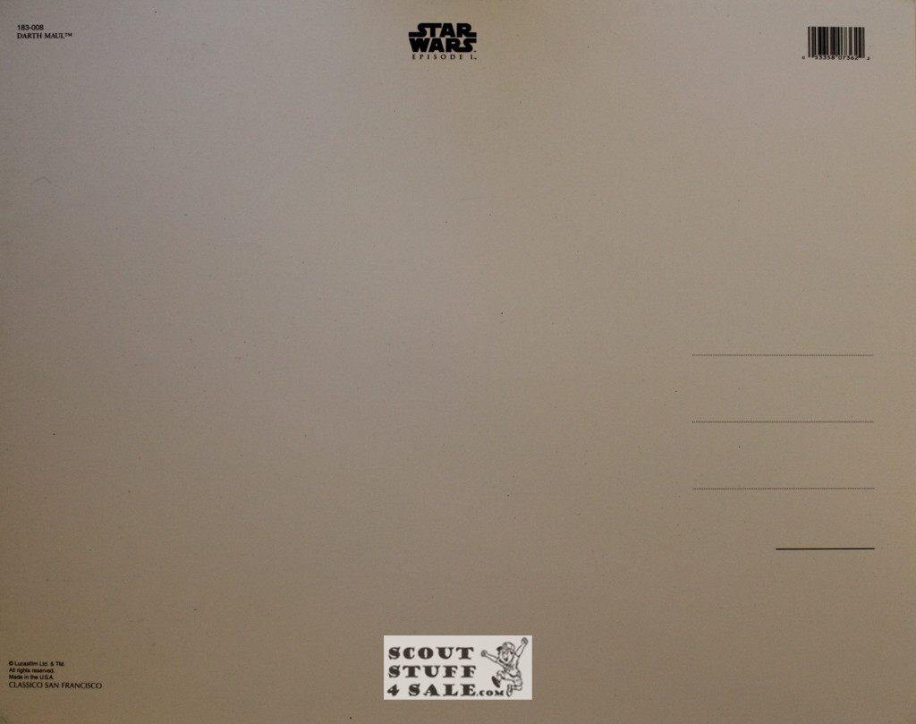 Darth Maul Star Wars Episode 1 Poster Postcard by Classico SF #183-008, 11x14"