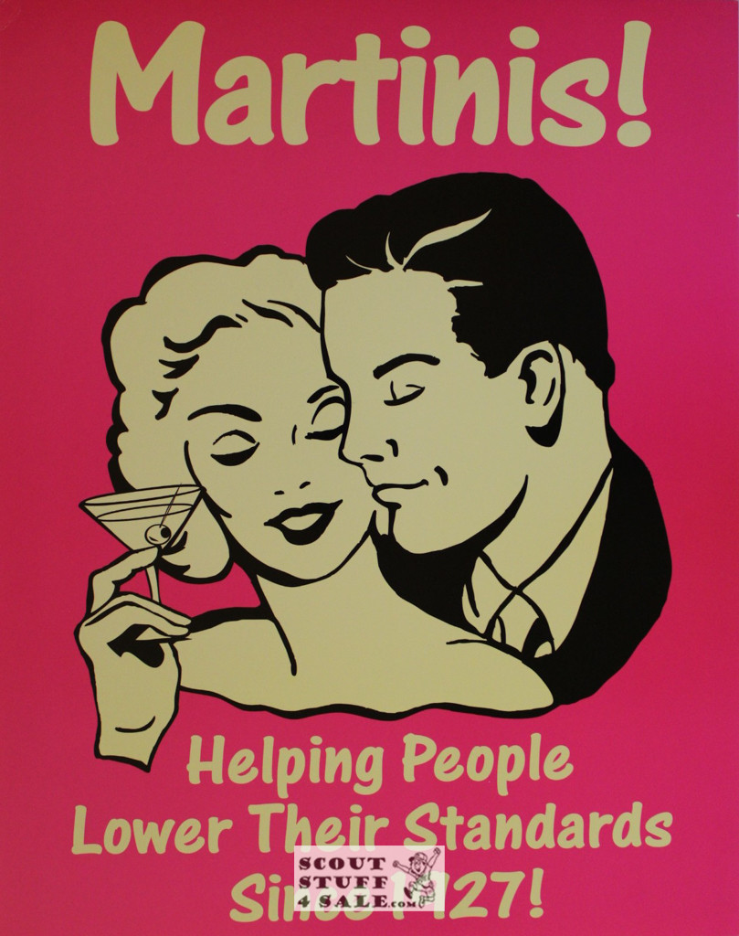 Martinis RETRO Humorous Poster Postcard by Classico SF #186-007, 11x14"