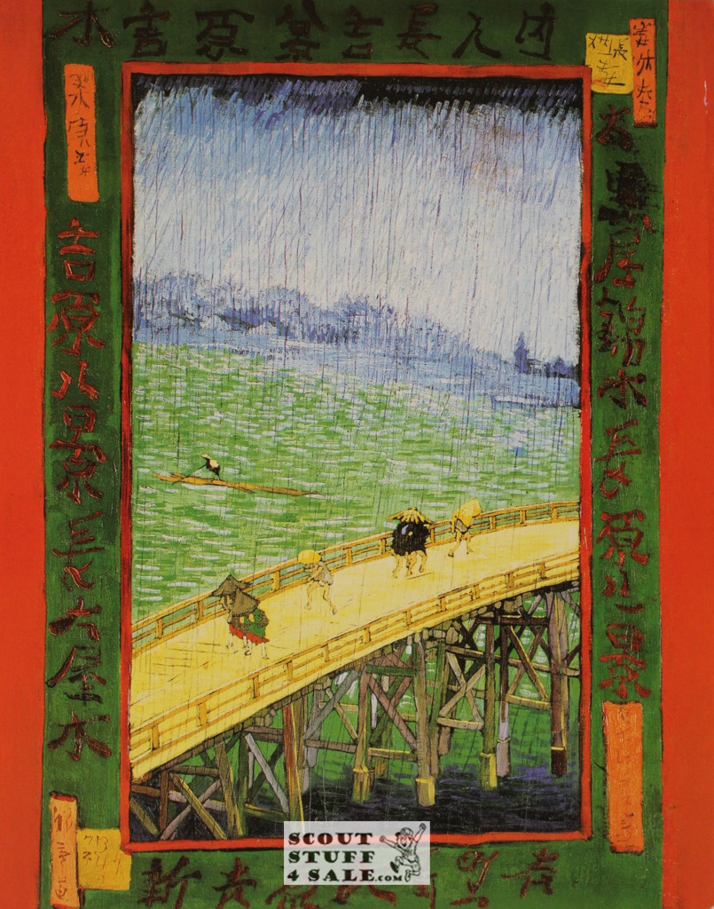 Japonaiserie-Bridge in the Rain by Vincent Van Gogh Painting Poster Postcard by Classico SF #194-007, 11x14"