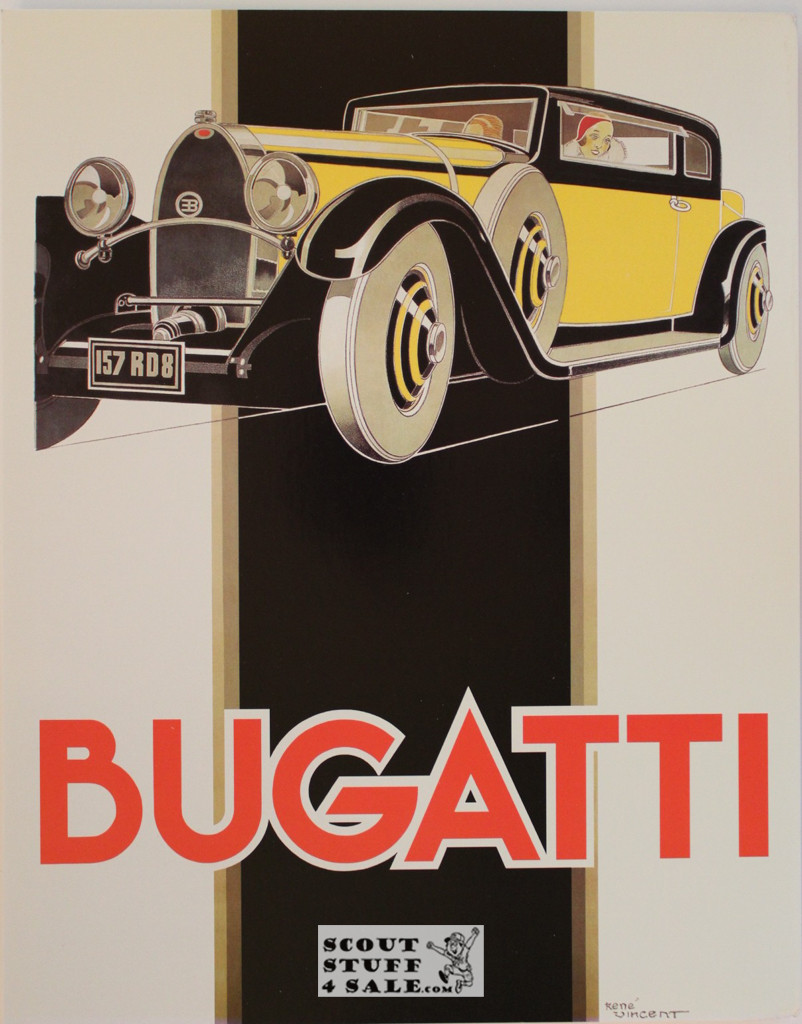Bugatti Automobiles 1930 French Advertising Poster Postcard by Classico SF #194-505, 11x14"