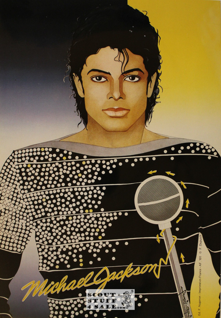 Michael Jackson Vintage French Poster, Editions Nugeron #AF101, 11x15.25"