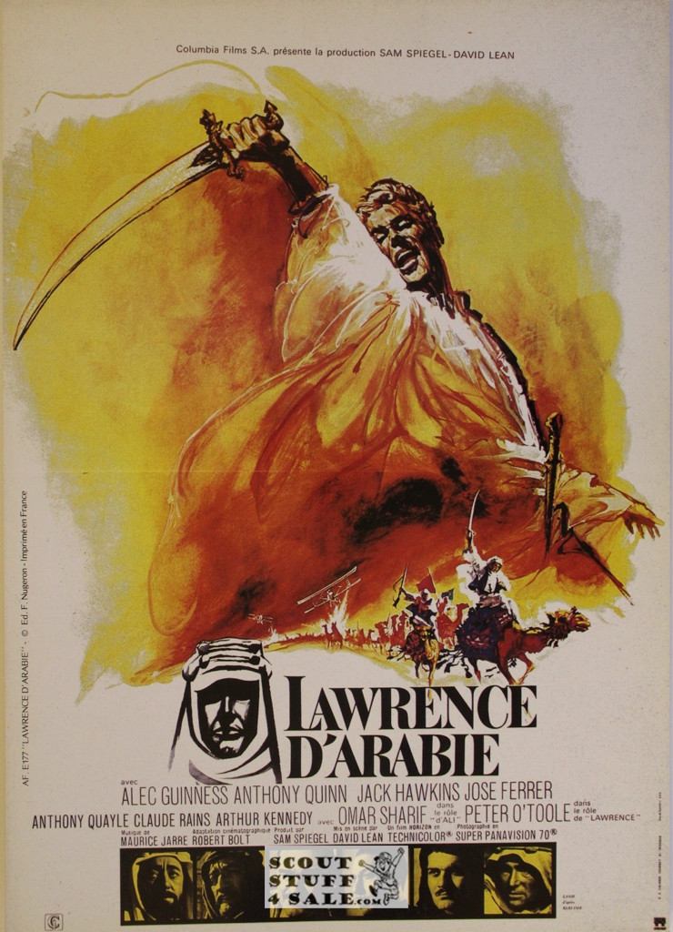 Lawrence of Arabia Vintage French Movie Poster, Editions Nugeron #E177, 11x15.25"
