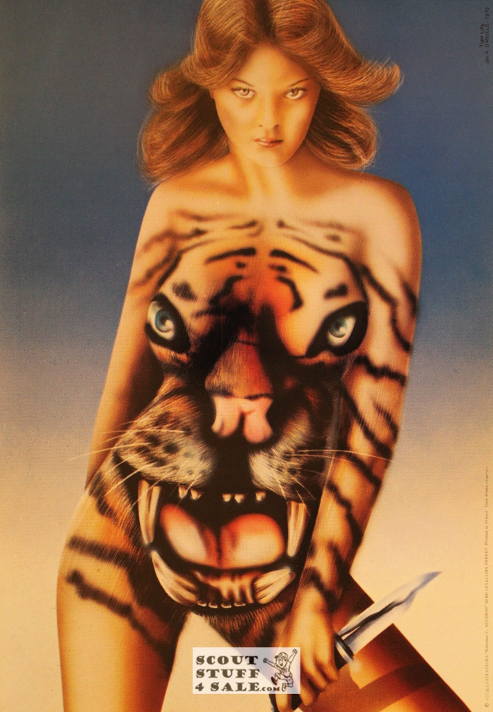 Tiger Lilly Illustration Art by A. Daniels, French Poster, Editions Nugeron #H77, 11x15.25"