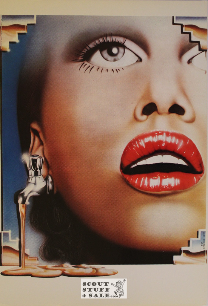 Lips Illustration Art by A. Daniels, French Poster, Editions Nugeron #H80, 11x15.25"