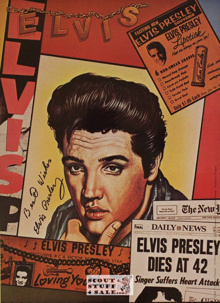 Elvis Presley Vintage French Poster, Editions Nugeron #STAR11, 10.5x15.25"