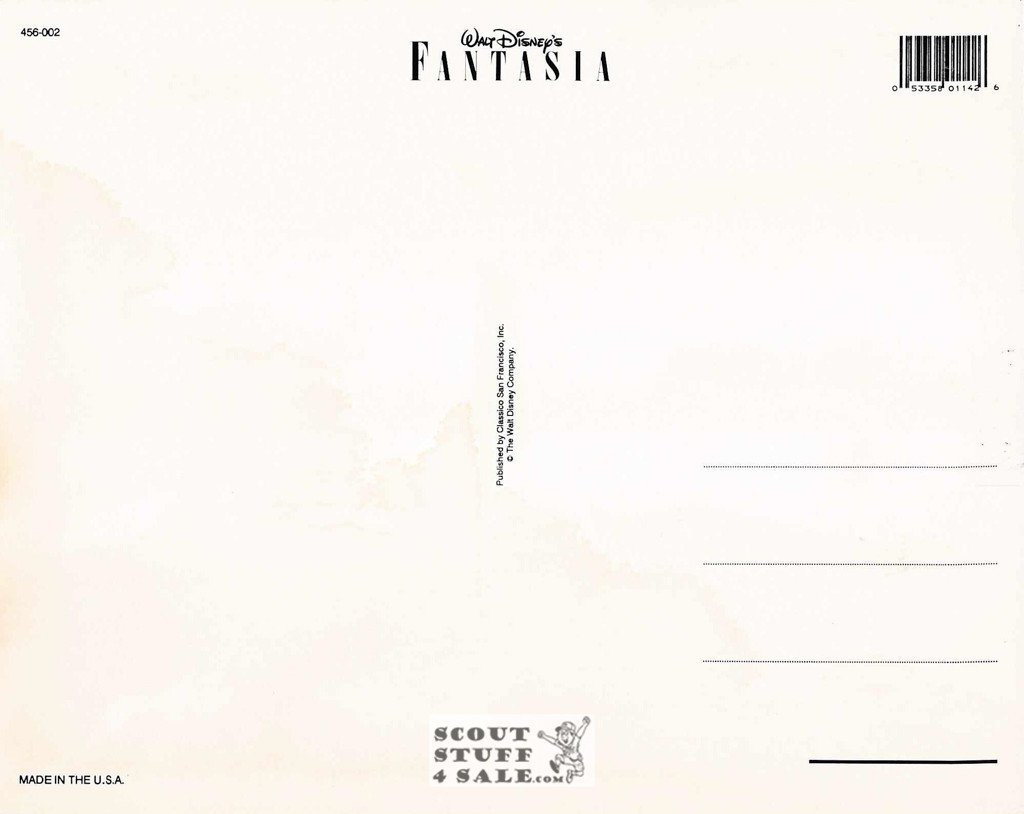 Walt Disney Fantasia Postcard by Classico San Francisco #456-002, 8x10"