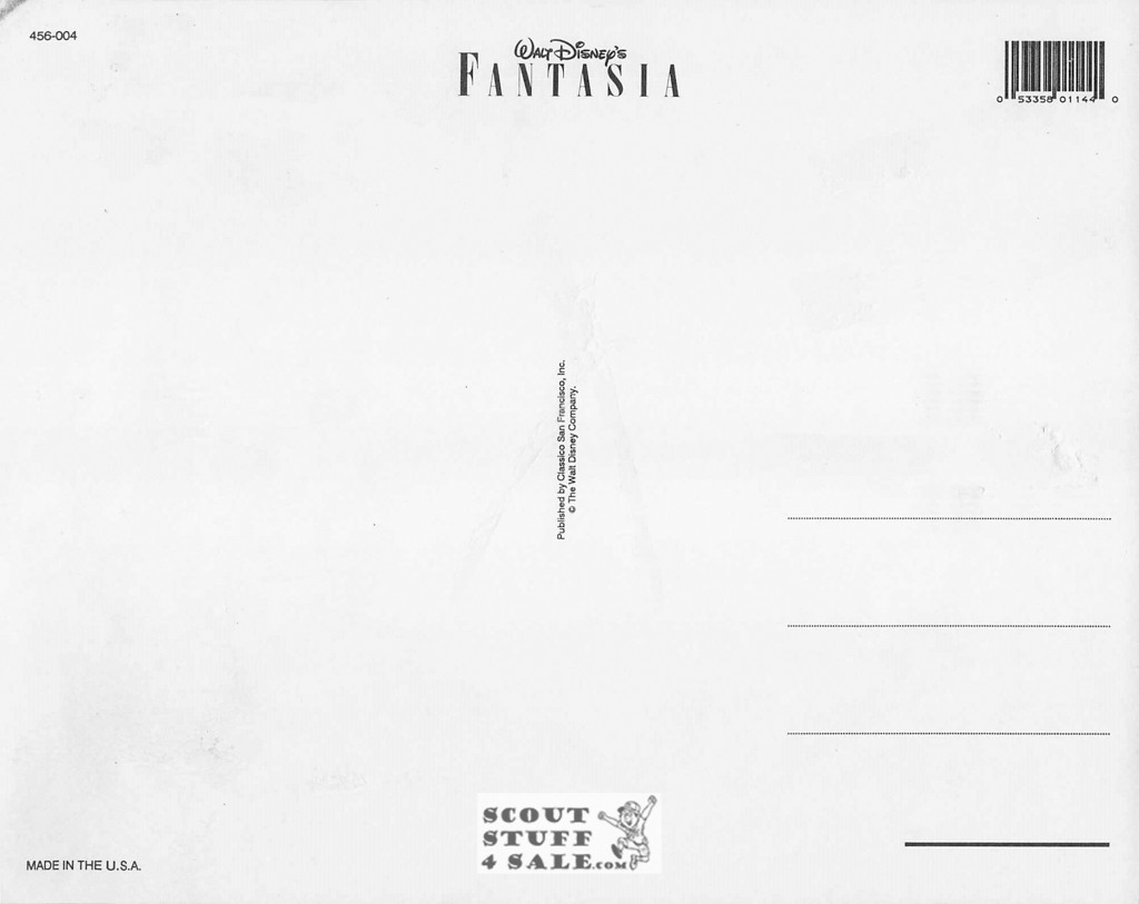 Walt Disney Fantasia Postcard by Classico San Francisco #456-004, 8x10"