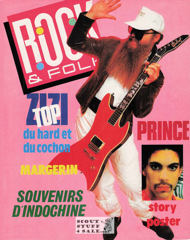 Rock & Folk Cover ZZ Top/Prince 8x10" French Poster by Editions Nugeron #G18