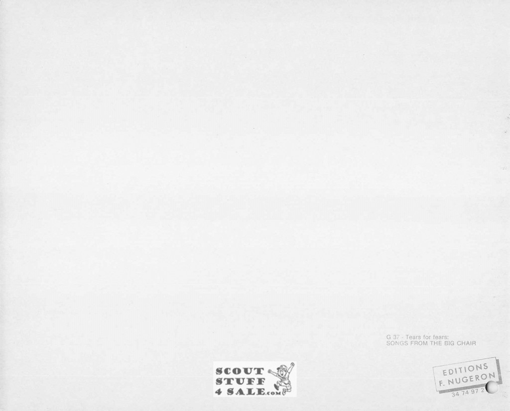 Tears for Fears 8x10" French Poster by Editions Nugeron #G37, hole punched in corner