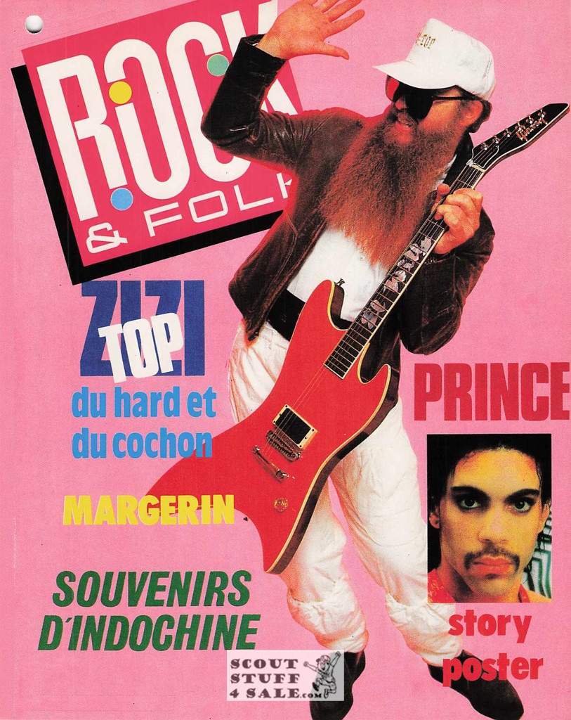 Rock & Folk Cover ZZ Top 8x10" French Poster by Editions Nugeron #G18, hole punched in corner