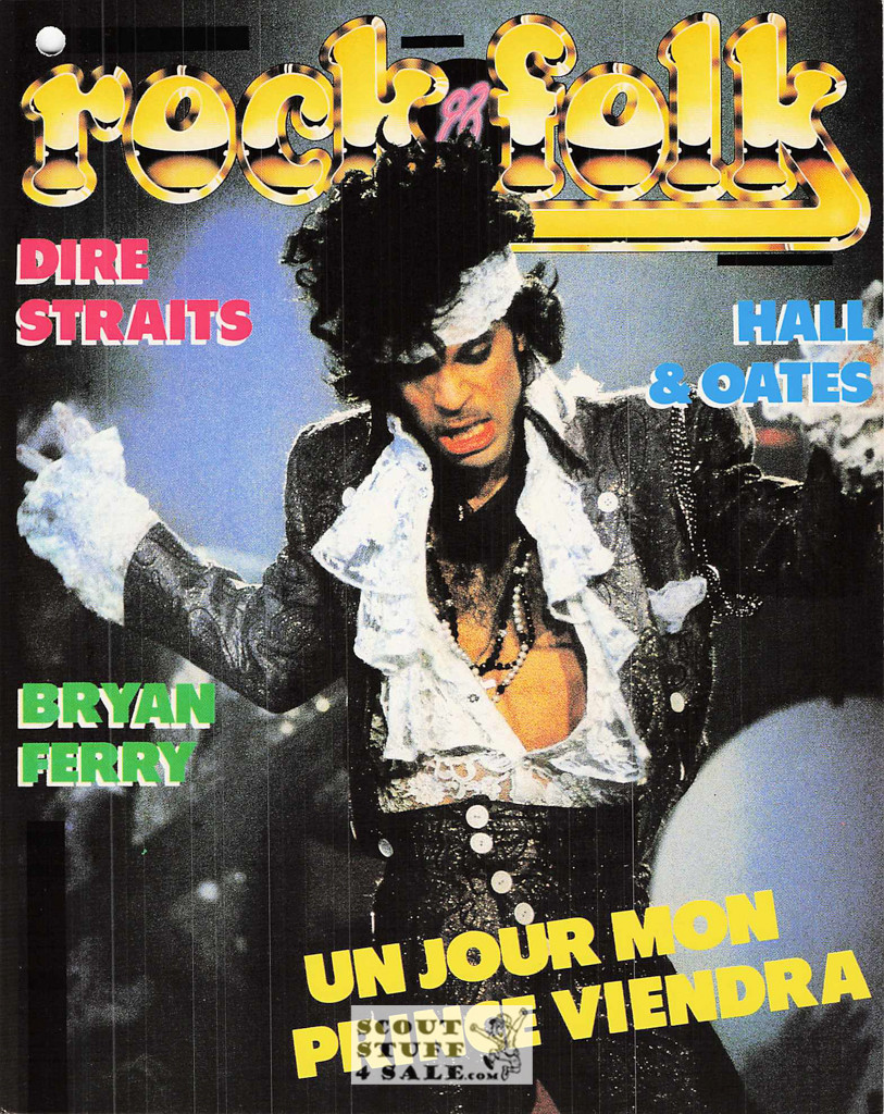 Rock & Folk Cover Prince 8x10" French Poster by Editions Nugeron #G20, hole punched in corner