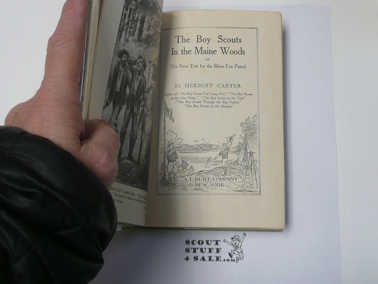 The Boy Scouts in the Maine Woods, By Herbert Carter, 1913 First Edition, Hardbound with Dust Jacket, Boy Scout Story Book #2