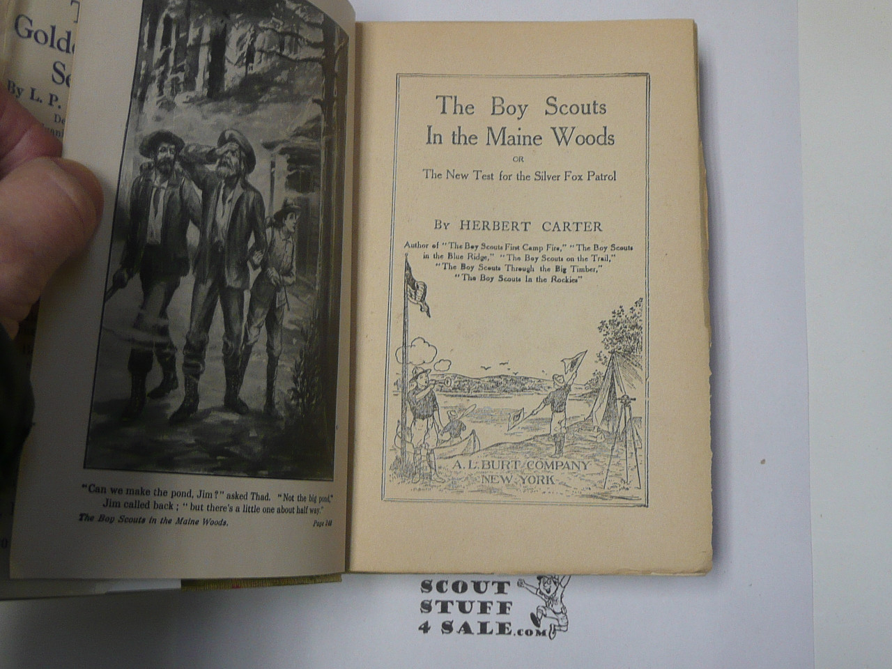 The Boy Scouts in the Maine Woods, By Herbert Carter, 1913 First Edition, Hardbound with Dust Jacket, Boy Scout Story Book #3